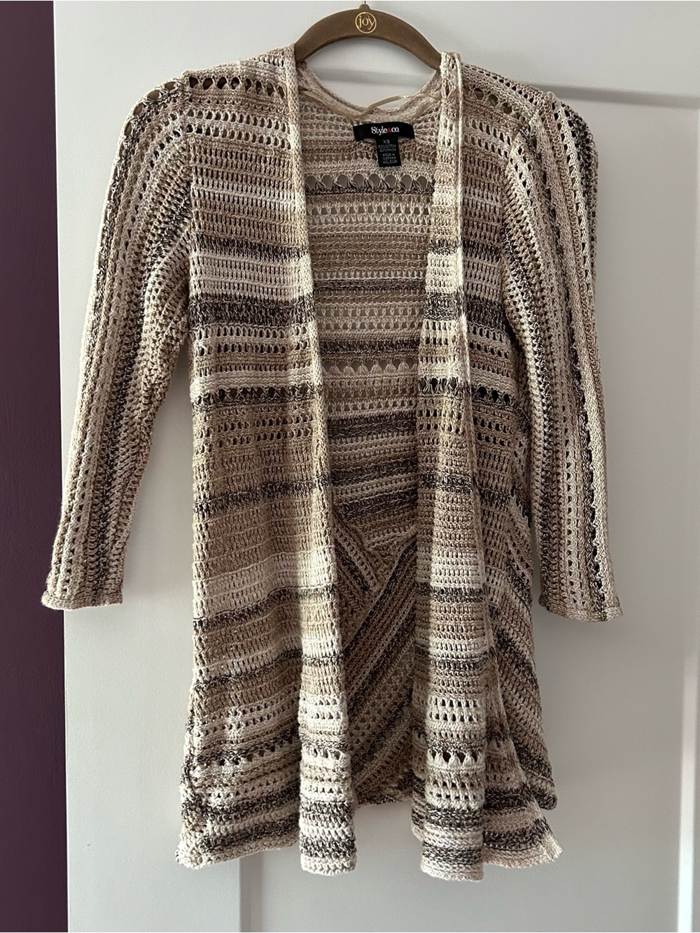 Style and Co Open Crochet Cardigan XS